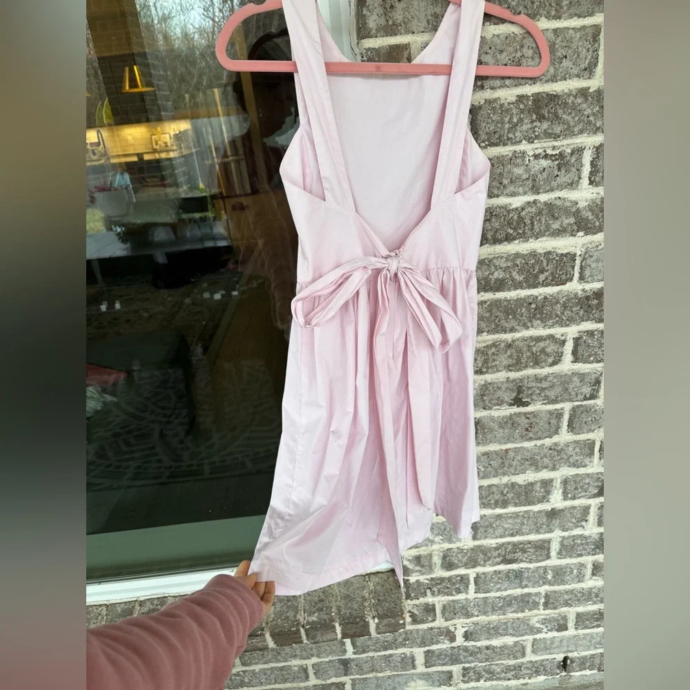 Zara Trafaluc Soft Pink Bow Tie Mini Dress - Picture 8 of 10